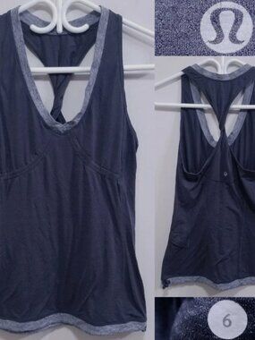 Lululemon Personal Best Singlet Tank Womans Heathered Gray Top Shirt 6 Small